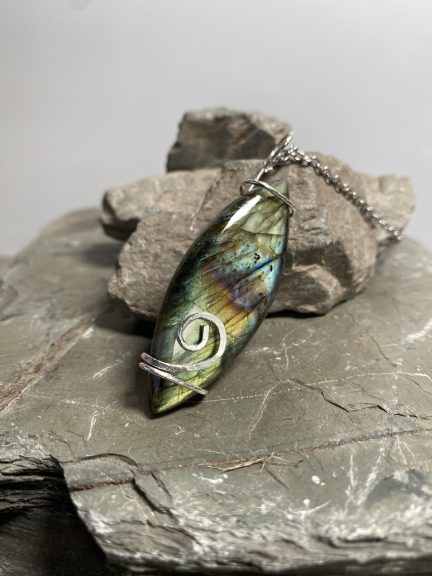 Labradorite Test - Gorgeous Niobium Harmony Bracelet Pendant with Gorgeous Bloodstone Handcrafted By Rox pendant niobium bloodstone