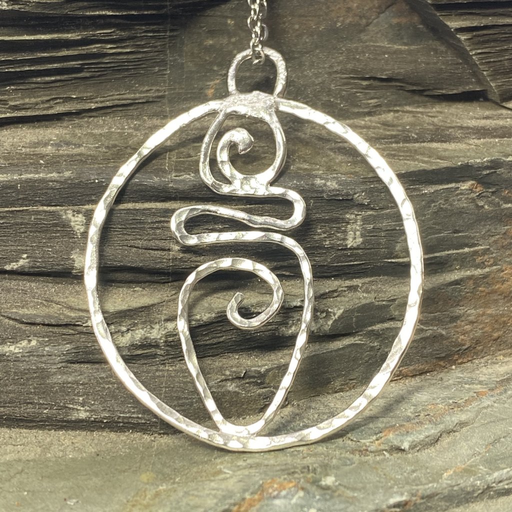 Silver Moon Lunar Goddess Talisman - Stunning Argentium Silver Abstract Goddess Pendant Created By Rox pendant argentium_silver none