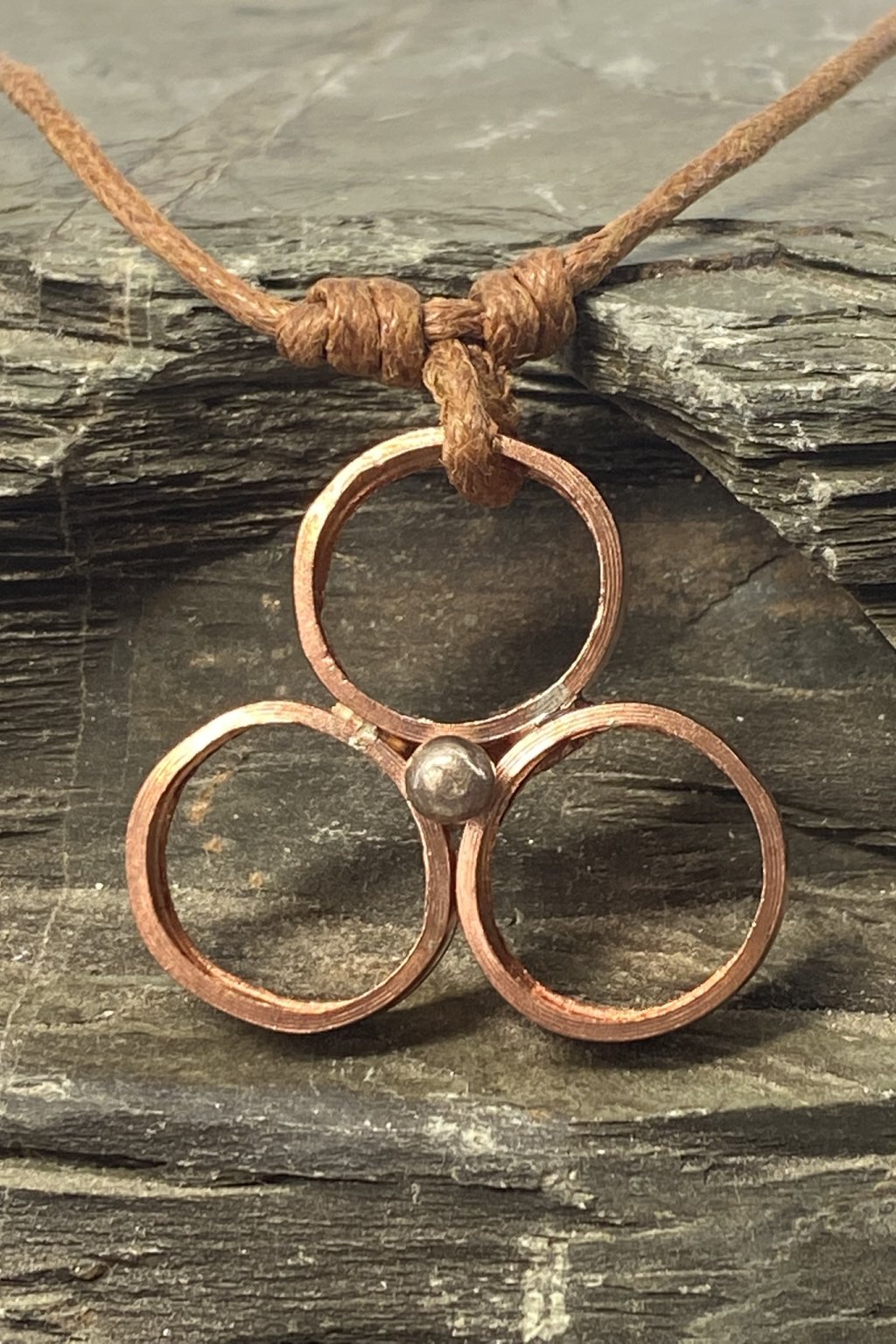 Copper Triple Witches Circle - Striking Copper Votive Offering Pendant Created By Rox pendant copper none