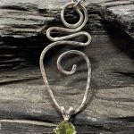 Harmony Goddess Peridot Protection - Gorgeous Argentium Silver Abstract Goddess Pendant with Exquisite Peridot Created By Rox pendant argentium_silver peridot