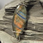 Celestial Silver Aurora Ribbons - Gorgeous Argentium Silver Spiral Pendant with Exquisite Labradorite Uniquely Crafted By Rox pendant argentium_silver labradorite