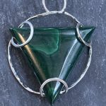 Malachite Forest Transformation Triad Amulet - Exquisite Argentium Silver Amorlith Pendant with Striking Malachite Uniquely Crafted By Rox pendant argentium_silver malachite