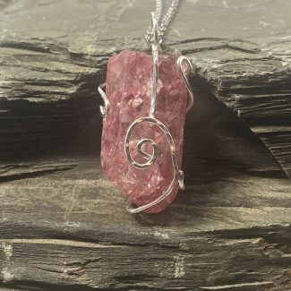 Pink Panther Spinel Spiral - Striking Argentium Silver Spiral Pendant with Gorgeous Pink Spinel Handcrafted By Rox pendant argentium_silver pink_spinel