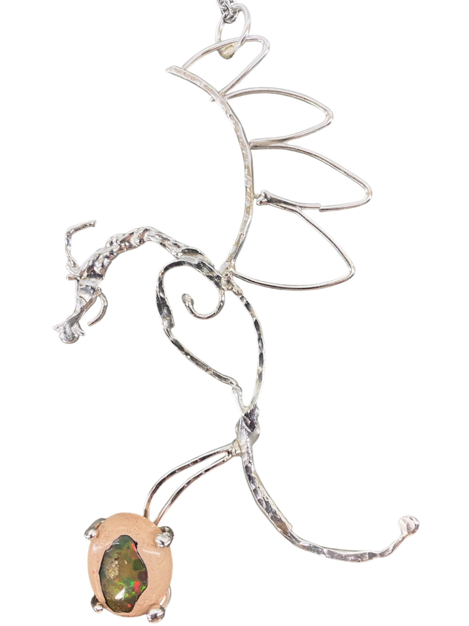 Tanwen's Mother Dragon Egg - Gorgeous Argentium Silver Mythical Beast Pendant with Breathtaking Opal Uniquely Crafted By Rox