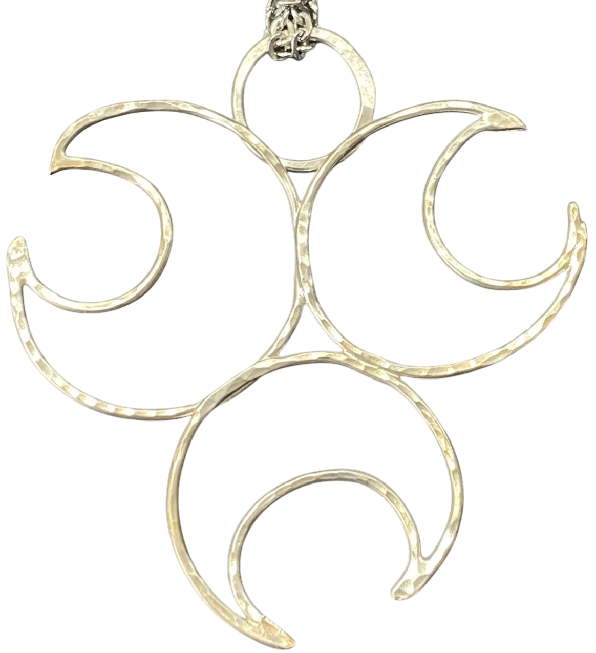 Triple Moon Argentium Silver Goddess Talisman - Exquisite Argentium Silver Moon Phases Pendant Created By Rox